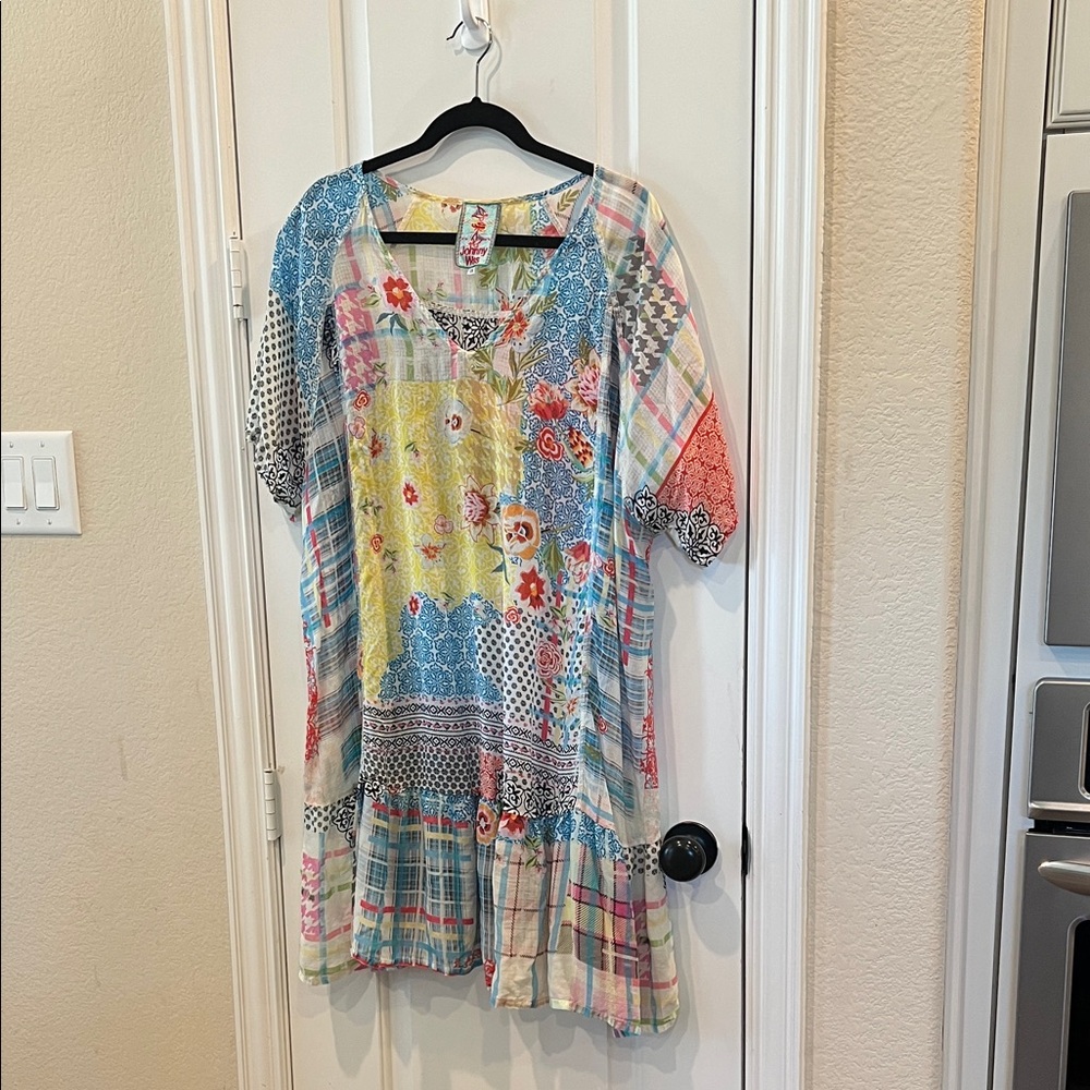 Johnny Was Multicolor Patchwork Dress